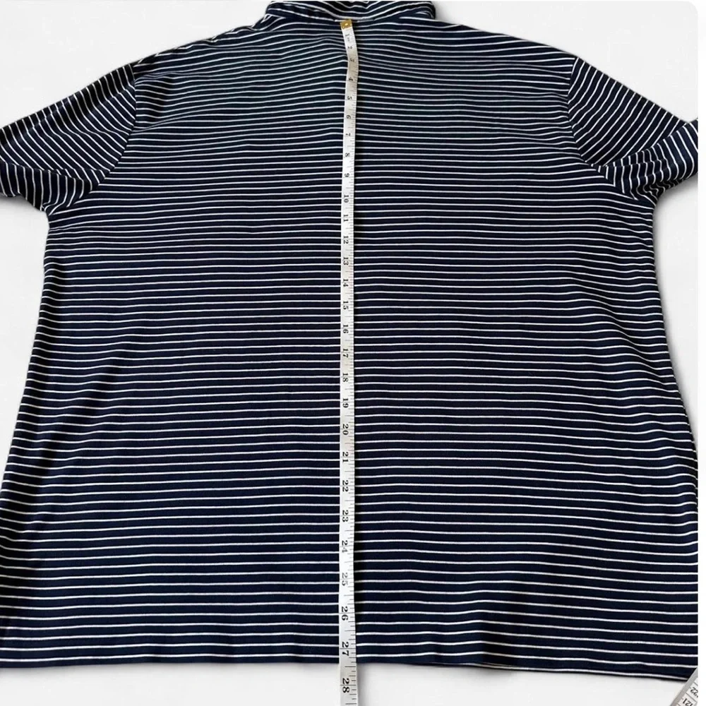 Polo Ralph Lauren Striped Polo Shirt XL Navy White Classic Preppy Minimalist - Picture 7 of 8